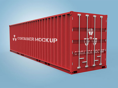 Shipping Container Mockup cargo container freight mockup photoshop psd red shipping
