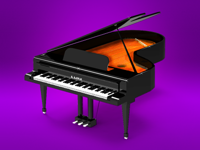 Piano Icon 3d grand icon instrument music piano professional