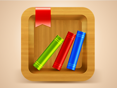 Bookmark iOS App Icon 3d icons book bookmark books ios iphone icon shelf