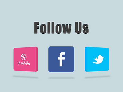 Follow Us 3d connections dribbble facebook follow icon icons media retro social twitter us