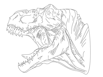 Line art Dinasour