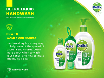 Dettol Products | Web Banner | Social Media Banner ad banner branding design graphic design illustration social media banner web banner