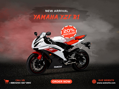 YAMAHA YZF R1 | Social Media Banner | Web Banner ad banner branding design graphic design illustration logo social media banner web banner