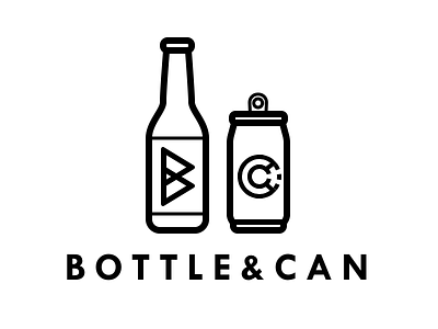 Bottle&Can beer design logo