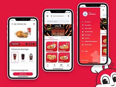 Jollibee Fast Food Delivery App app delivery app design fast food fast food menu mobile app mobile app design super app ui ui ux