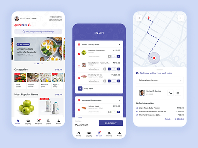 QUICKEASY - Grocery Delivery App delivery design food food app grab grocery grocery delivery app mobile app mobile app design ui design ui ux