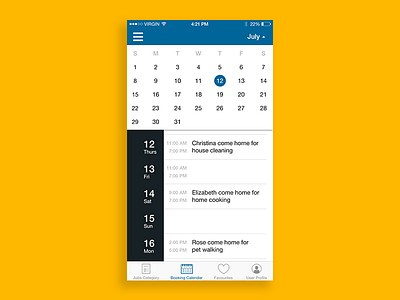 Calendar working schedule app calendar design flat ios ui ux