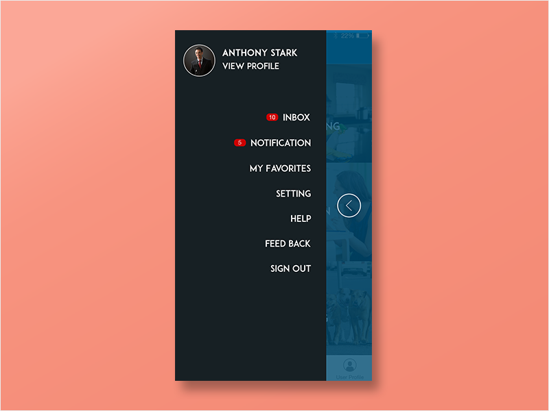 Side Menu by Nguyen Tran on Dribbble