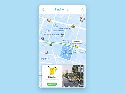 Poke radar another version application design flat layout mobile pokemon ui ux vietnam