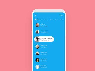 Email contact select app contact design email layout mobile select ui ux vietnam