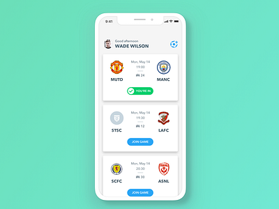 Football Matches screen app application design football football matches layout mobile ui ux vietnam