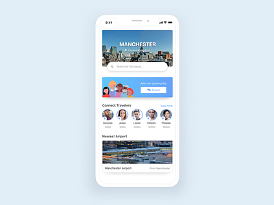 Travel App main screen