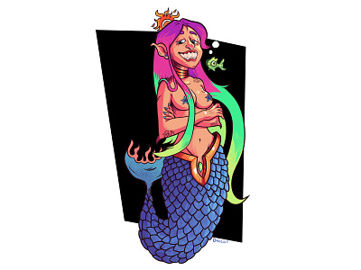 Minha sereia animation colorful design flat illustration illustrator mermaid photoshop poster sea web
