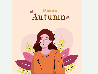 Hello Autumn design flat illustration illustrator minimal typography vector