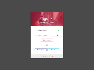 Sign up 001 account dailyui modal sign up ui ux