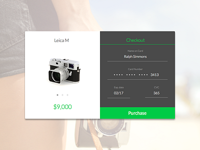 Daily UI #002 - Credit card checkout 002 camera checkout credit card dailyui leica payment ui ux