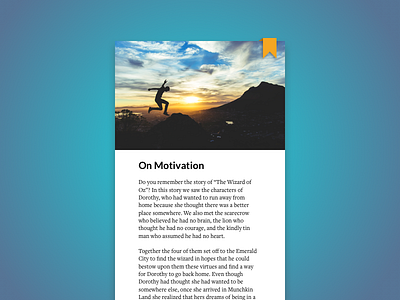 Daily UI #035 - Blog Post 035 article blog bookmark dailyui motivation post