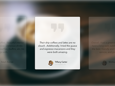 Daily UI #039 - Testimonials 039 cafe coffee dailyui review testimonials