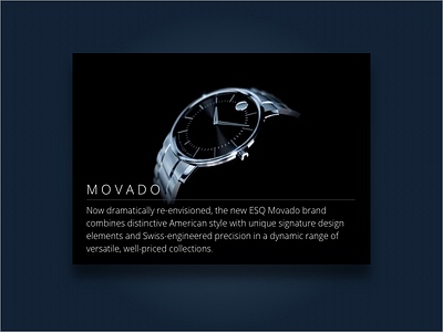 Daily UI #045 - Info Card 045 dailyui info card movado product watch