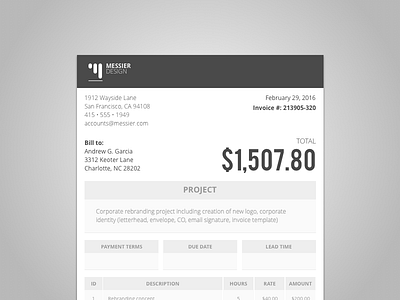 Daily UI #046 - Invoice