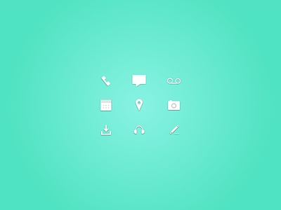 Daily UI #055 - Icon Set 055 calendar camera dailyui download icon location messages music phone set voicemail