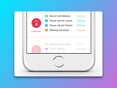 Daily UI #071 - Schedule