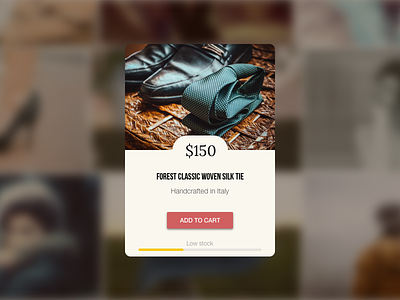 Daily UI #096 - Currently In-Stock 096 button buy cart dailyui in stock low meter shop tie ui ux