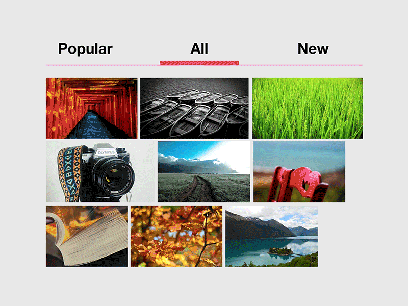 Daily UI #099 - Categories 099 all animation categories dailyui filter gif photos popular tabs ui ux