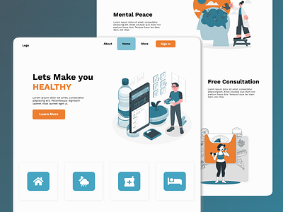 Health and Wellness Website UI app branding design icon illustration logo motion graphics typography ui ux vector