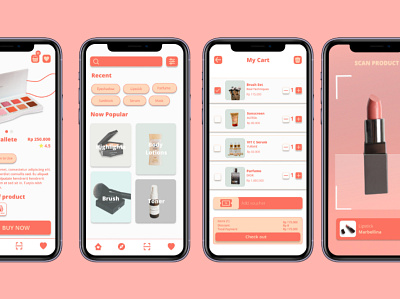 Beaute UI design. beauty ecommerce makeup scan ui ux