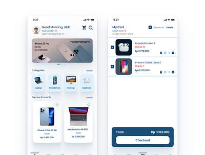 Gadget e-commerce app apps design mobileapps mobiledesign pickup selfpickup ui uiux ux