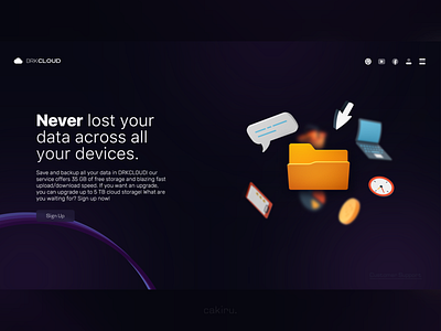 DRKCLOUD - Cloud storage landing page concept app cloud design graphic design landing page ui web