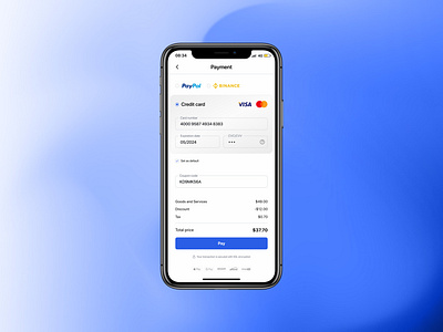 Credit card checkout page billing card checkout credit card discount gradient ios mastercard minimal mobile price promocode shop ui user interface ux uxui visa