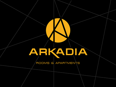 Arkadia Logo Design a letter apartments bb bed and breakfast cagliari circle shape geometric hotel k letter ka lettergram lines logo design rooms sardinia
