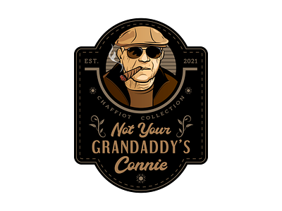 Not Your Grandaddy's Connie artportrait cigars cigarsmoker collection grandaddy handmade illustration label logo logodesign packaging portrait smoke sunglasses
