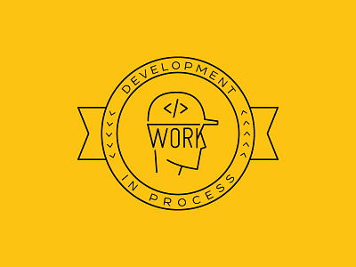 Work Dev In Progress badge design development icon process progress work