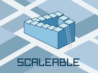 Scaleable illusion optical penrose scalability scalable scaleable stairs