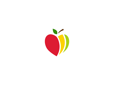 Silma Frutta Logo apple colours fruit heart leaf