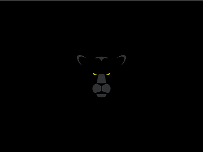 Black Panther black feline jaguar leopard minimal panther pictogram