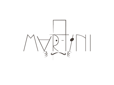 Martini cocktail drink logo martini