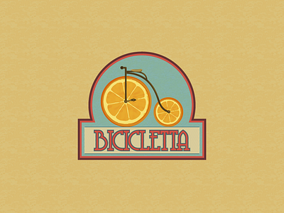 Bicicletta aperitivo bicycle cocktail drink logo orange