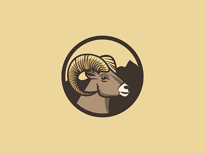 Goat goat horn logo mountains ram