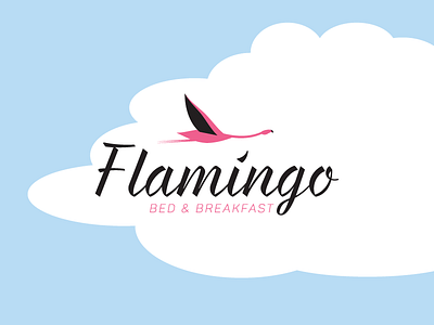 Flamingo B&B bb bed breakfast bird cloud flamingo logo sky