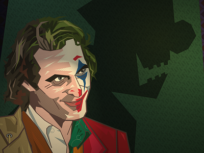 joker clown crime illustration joaquin phoenix joker patterns portrait vector