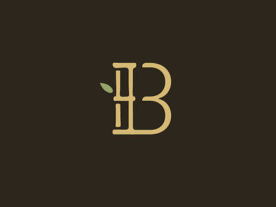 boonique logo bamboo bike leaf lettermark logo monogram