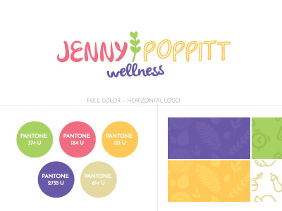 Jennypoppittwellness Logospec brand branding guideline icon illustration logo pattern spec