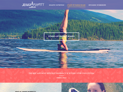 Jenny Poppitt Wellness Website branding logo nutrition pattern sup website