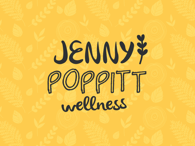 Jenny Poppitt Wellness Logo brand branding icon illustration leaf logo