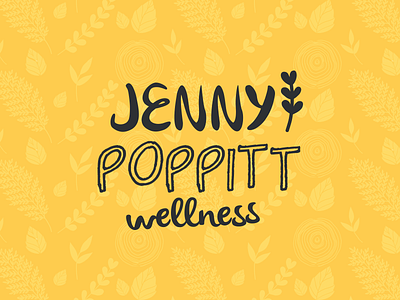 Jenny Poppitt Wellness Logo brand branding icon illustration leaf logo