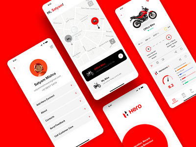 Hero Connect App Design app black design design challenge hero mobile red ui ux